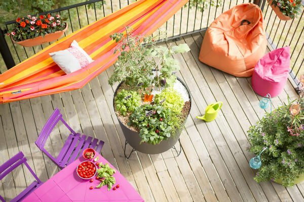 Bac rond potager en résine Grofillex