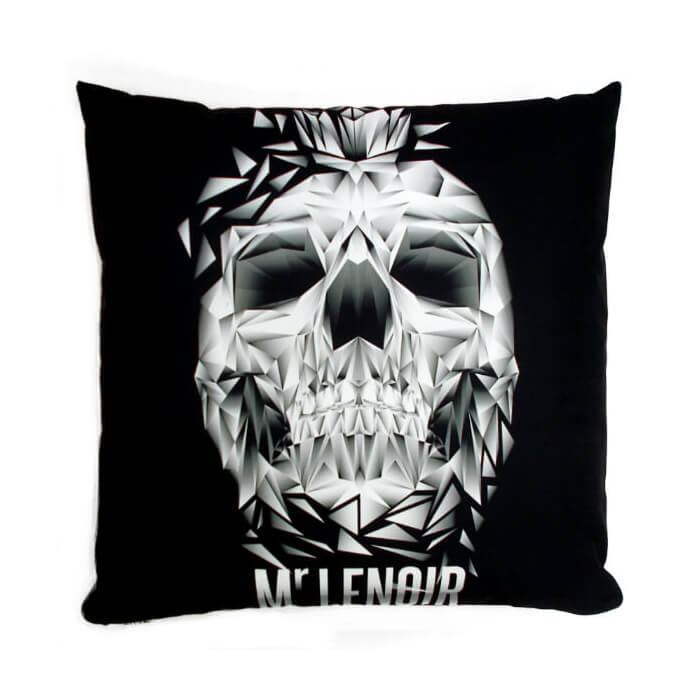 Coussin Skull Black Mr.Lenoir