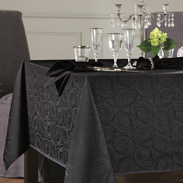Linge de table tissé jacquard motifs spirales, Becquet