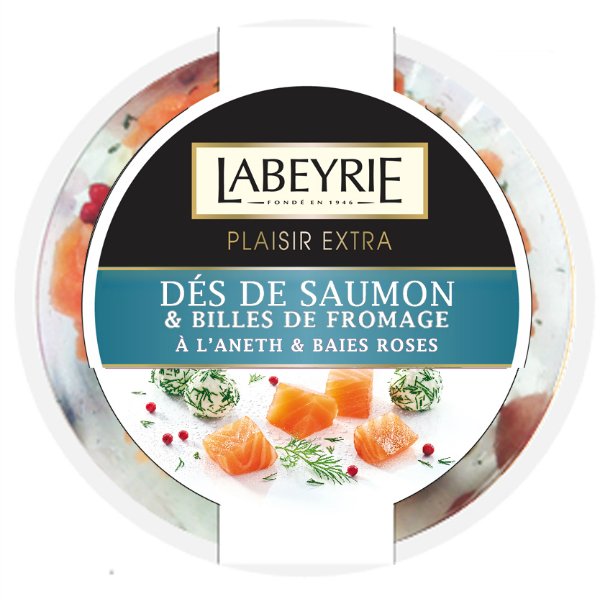 Dés de Saumon Fumé et Billes Fromage à l’Aneth, Labeyrie