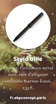 https://fr.abpconcept.paris/collections/stylos-luxe-cuir-alligator-crocodile-luxury-pens-leather-premium/products/stylo-bille-ballpoint-pen-cuir-leather-noir-black-alligator-crocodile-marron-fonce-dark-brow