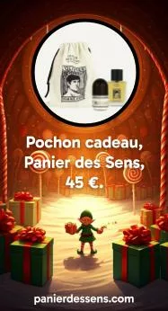 6 : pochon cadeau, Panier des Sens, 45 €. https://panierdessens.com/products/pochon-edt-et-deo-olivier?_pos=1&_sid=1c75efdbb&_ss=r